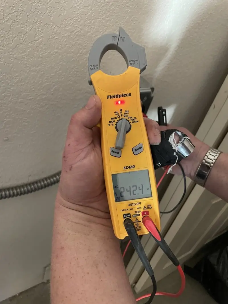 Voltage testing with clamp meter during Electrical Installation Services in Schuylkill Haven
